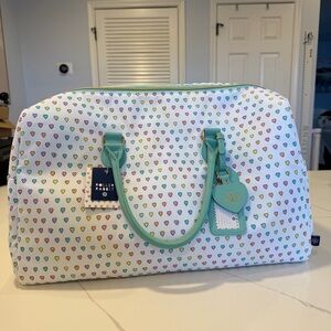 Roller Rabbit x Target Disco Hearts Wave Softside Duffel Bag White/Teal